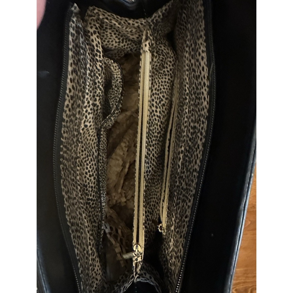 Women's‎ Handbag Purse Quilted Pattern Leopard Print Lining - Picture 7 of 7